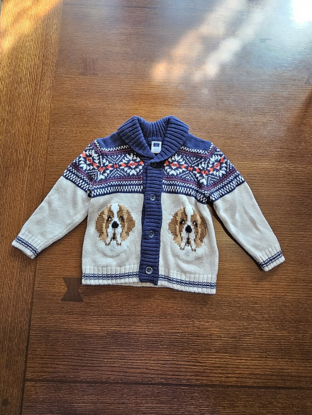 Janie and Jack Saint Bernard Shawl Collar Sweater Cardigan 12-18 Months